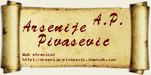 Arsenije Pivašević vizit kartica